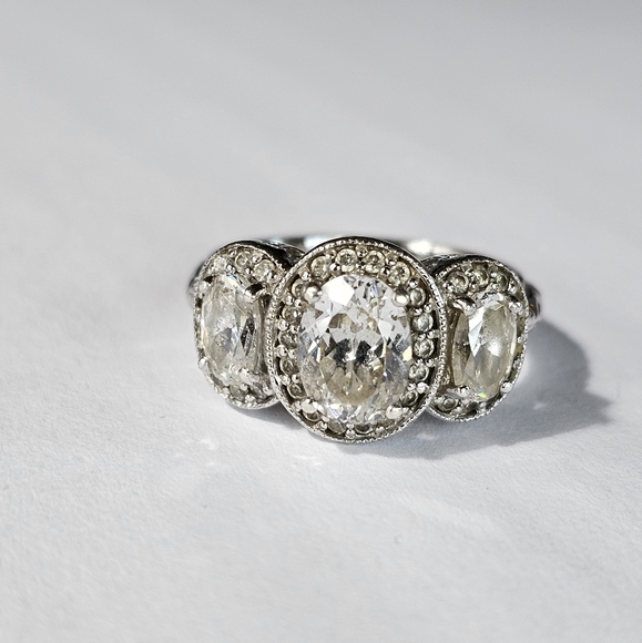Tacori Diamonique Epiphany in Bloom Platinum Clad 925 Ring Size … - Picture 6 of 16